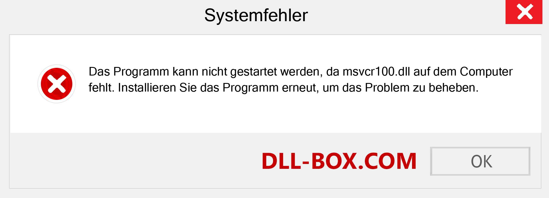 msvcr100.dll-Datei fehlt?. Download für Windows 7, 8, 10 - Fix msvcr100 dll Missing Error unter Windows, Fotos, Bildern